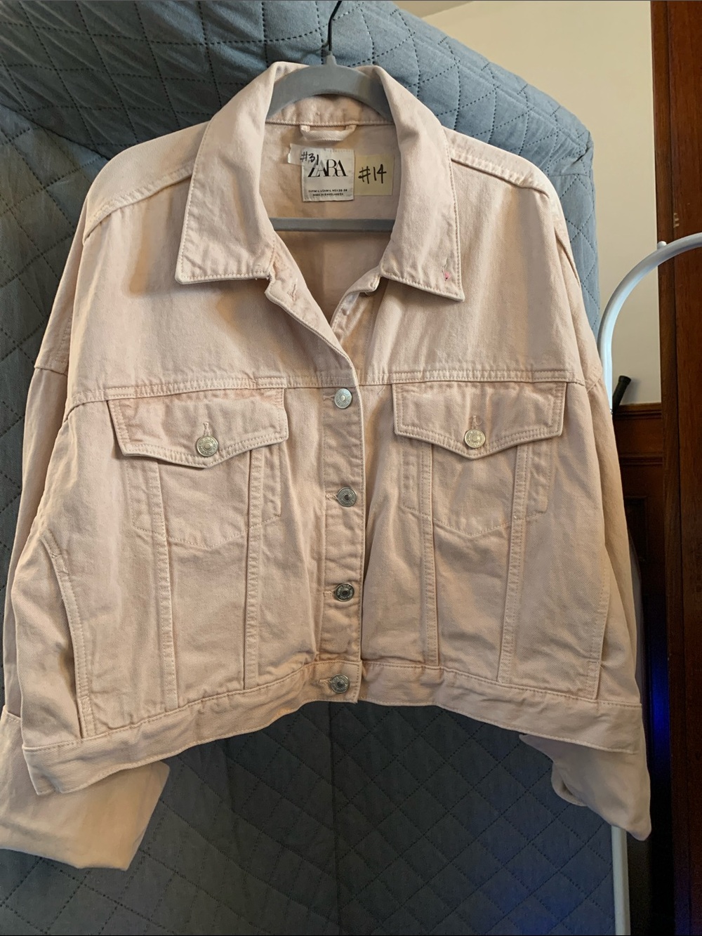 ZARA Pastel Pink Denim Jacket